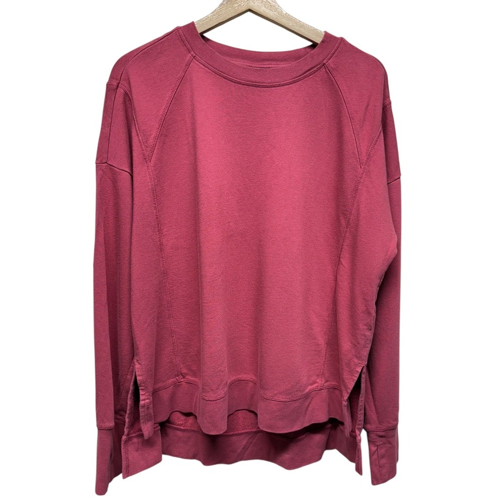Sweaty Betty After Class‎ Crop Sweatshirt Size XL Pink Pullover Crew Neck
